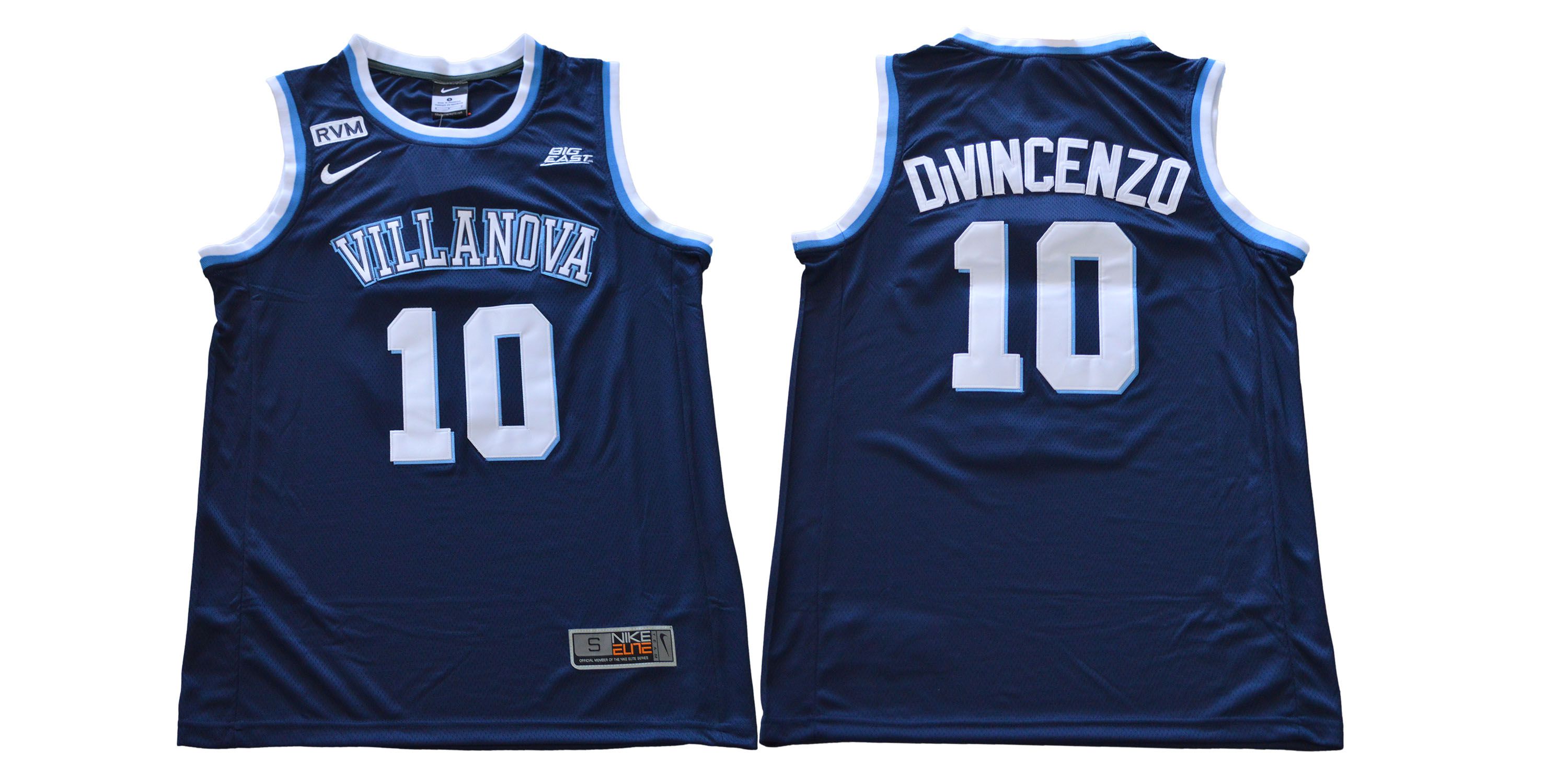 Men Villanova 10 Divincenzo Blue Nike NCAA Jerseys